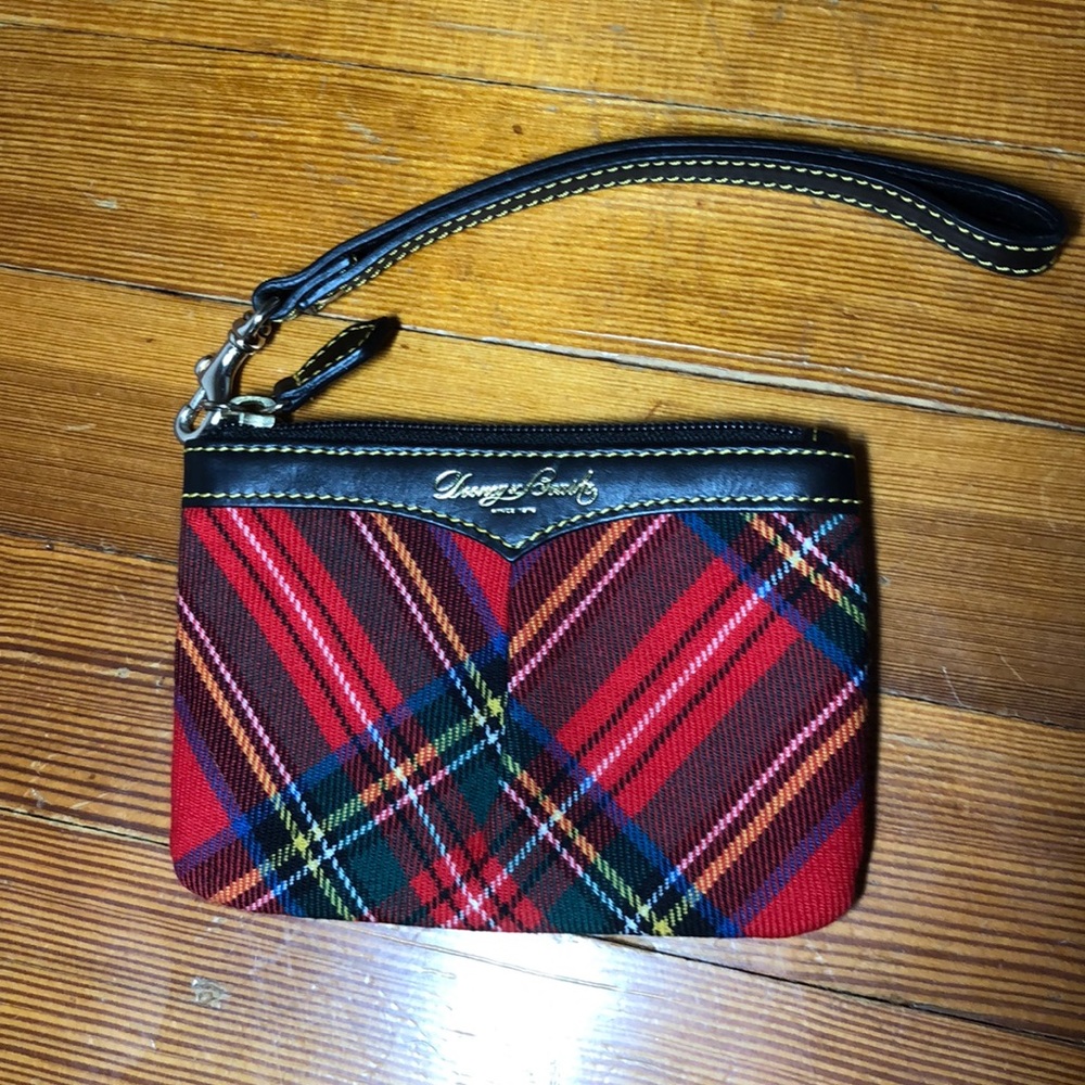 Dooney and Bourke red tartan change purse